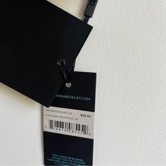 Cynthia Rowley black white striped retro Loren swim suit bikini - Picture 6 of 12